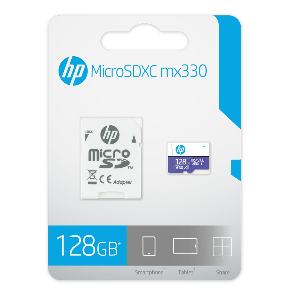 HP Micro SD Card 128GB with Adapter A1 U3 V30 (Purple) Mx330 HP Micro SD Card 128GB with Adapter A1 U3 V30 (Purple) Mx330