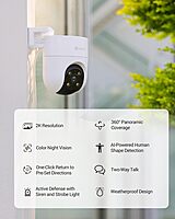 EZVIZ by Hikvision|4G Sim Based 2K Pan&Tilt Smart Outdoor WI-Fi CCTV Camera|360° Coverage|Ai Human-Vehicle Detection|Color Night Vision|Auto Tracking|Upto 512Gb Sd Card Storage|H8C-4G,White EZVIZ by Hikvision|4G Sim Based 2K Pan&Tilt Smart Outdoor WI-Fi CCTV Camera|360° Coverage|Ai Human-Vehicle Detection|Color Night Vision|Auto Tracking|Upto 512Gb Sd Card Storage|H8C-4G,White